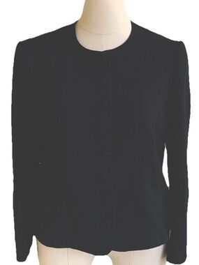Courtney Rhodes 100% Wool Crepe Blazer Suit Jacket Euro 40 (about US 10) Black